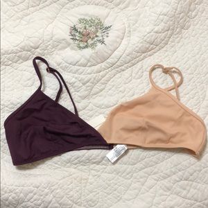 💜NWT ANTHROPOLOGIE Purple and cream bikini top💜